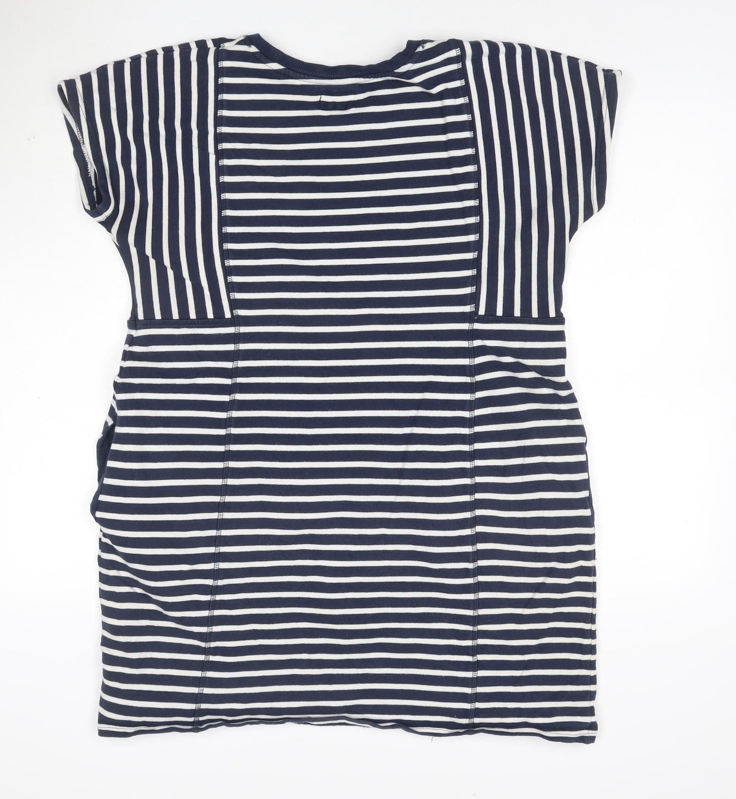 Next Women Blue Striped T-Shirt Dress Size 16 Short Sleeve Casual