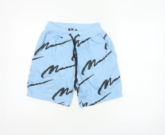 boohooMAN Men's Blue XS Sweat Shorts Drawstring Casual Wear