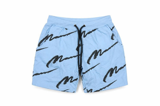 Front view of boohooMAN Men's Blue XS Sweat Shorts Drawstring Casual Wear