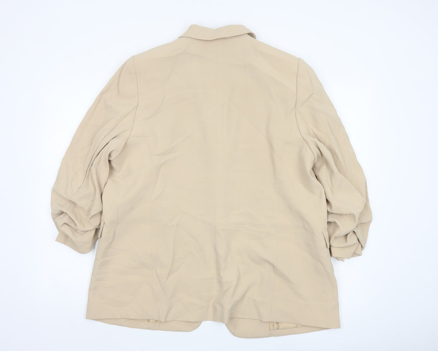 Marks and Spencer Womens Beige Blazer Jacket Size 18 Regular Fit
