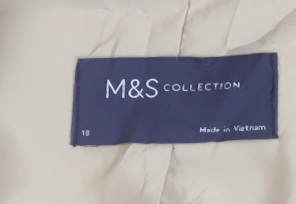 Marks and Spencer Womens Beige Blazer Jacket Size 18 Regular Fit
