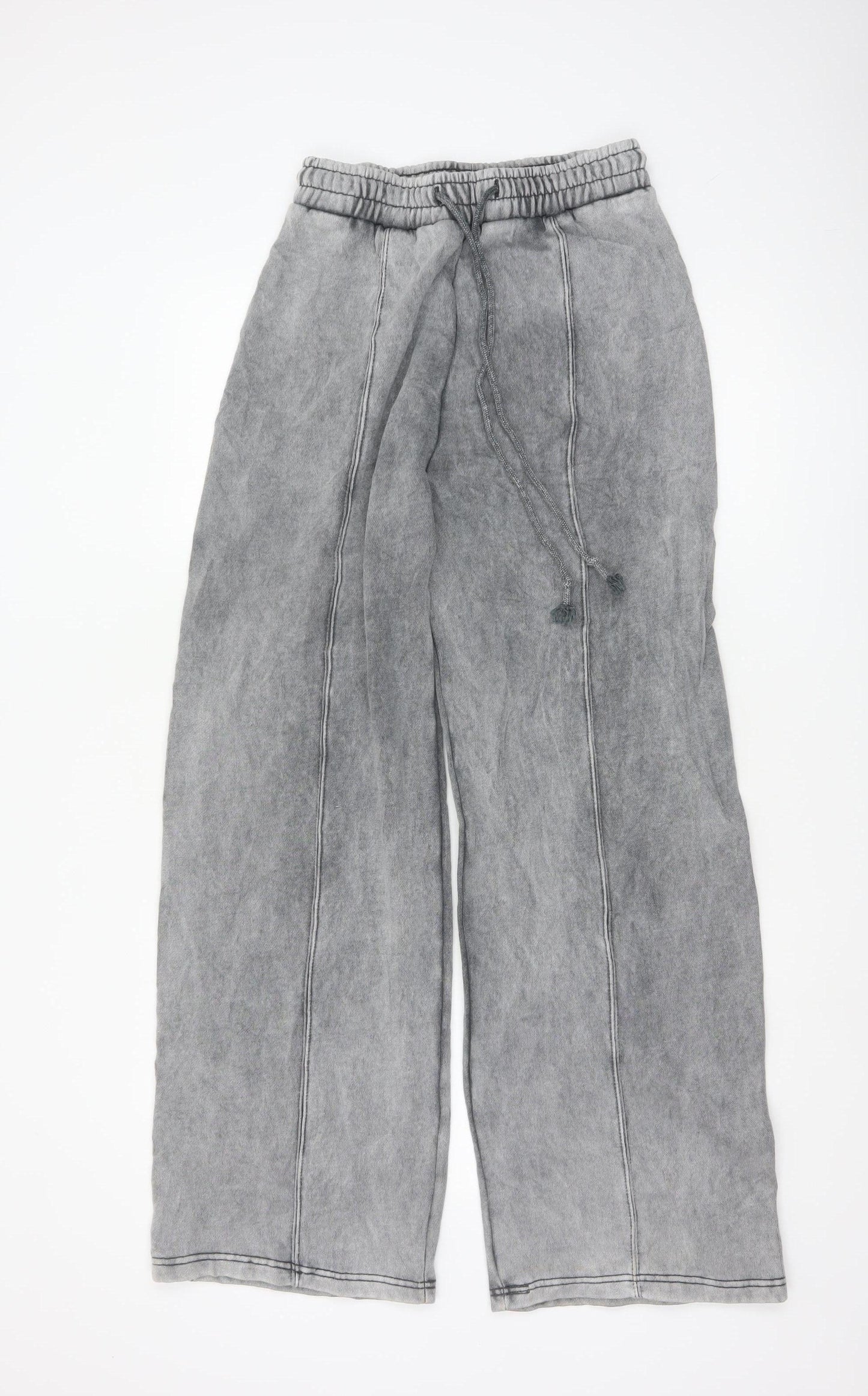 Zara Women's Grey Fleece Wide-Leg Sweatpants Size S