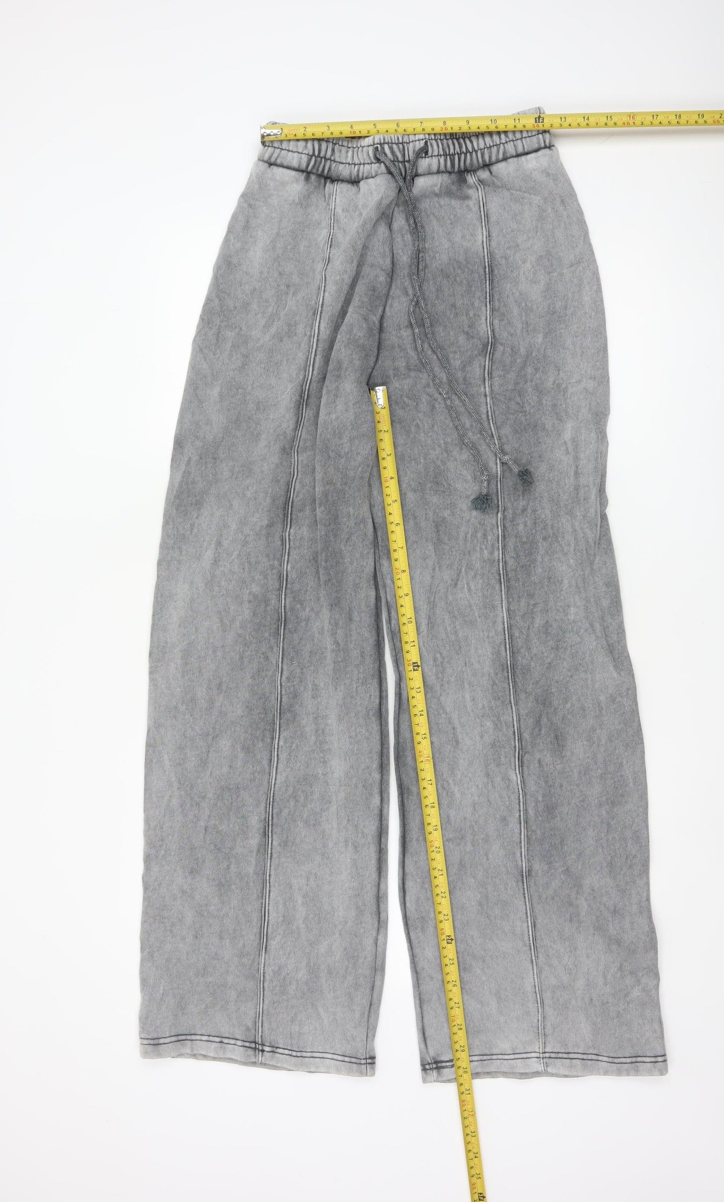Zara Women's Grey Fleece Wide-Leg Sweatpants Size S