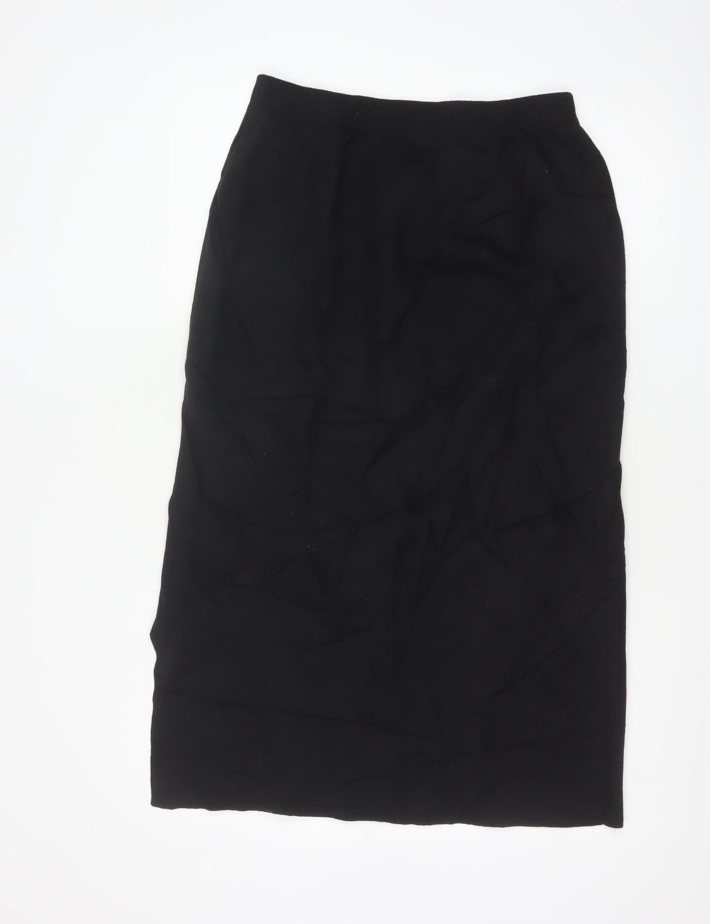 Uniqlo Women Black M Straight Midi Skirt Cotton Blend