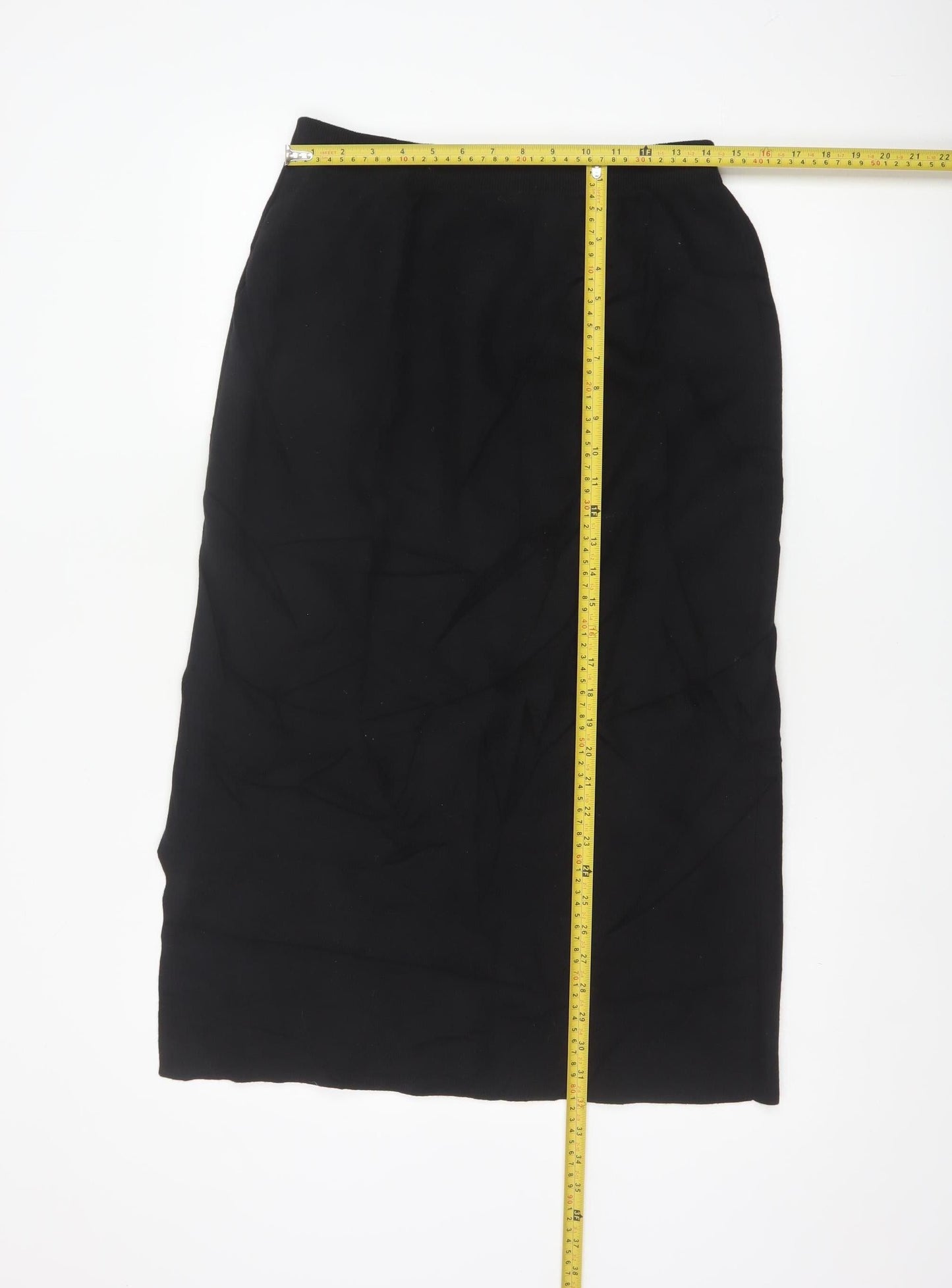 Uniqlo Women Black M Straight Midi Skirt Cotton Blend