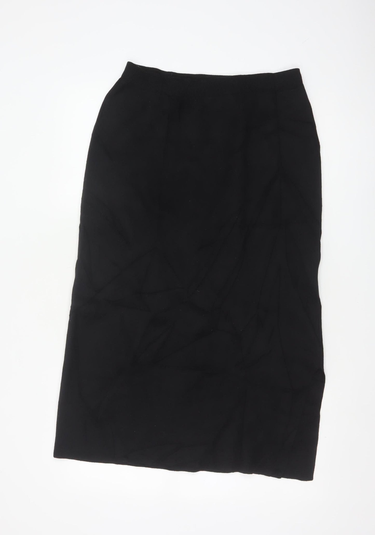 Uniqlo Women Black M Straight Midi Skirt Cotton Blend