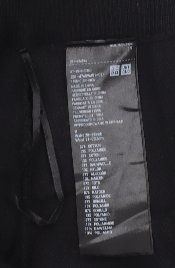 Uniqlo Women Black M Straight Midi Skirt Cotton Blend