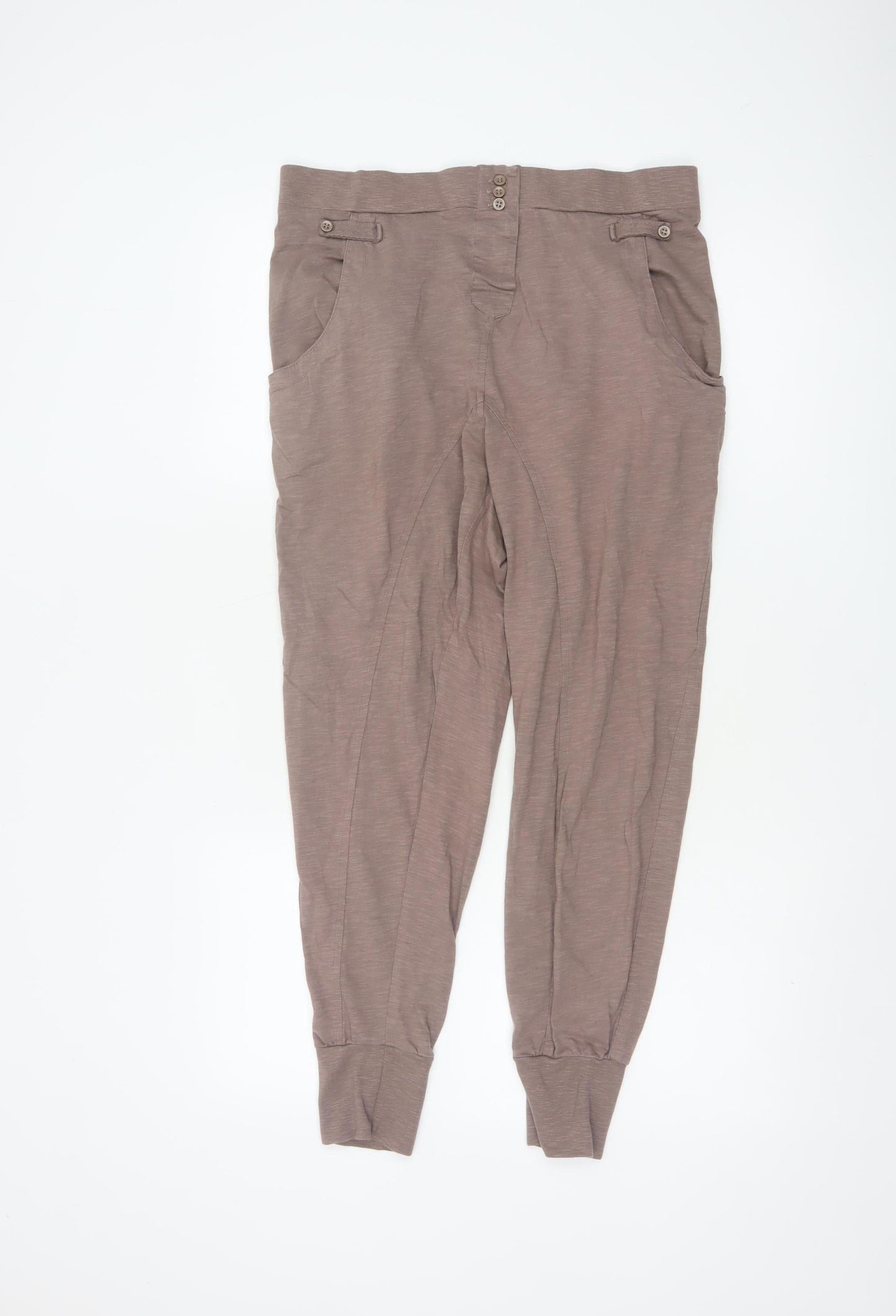 Whistles Women’s Brown Cotton Jogger Style Trousers Size 10