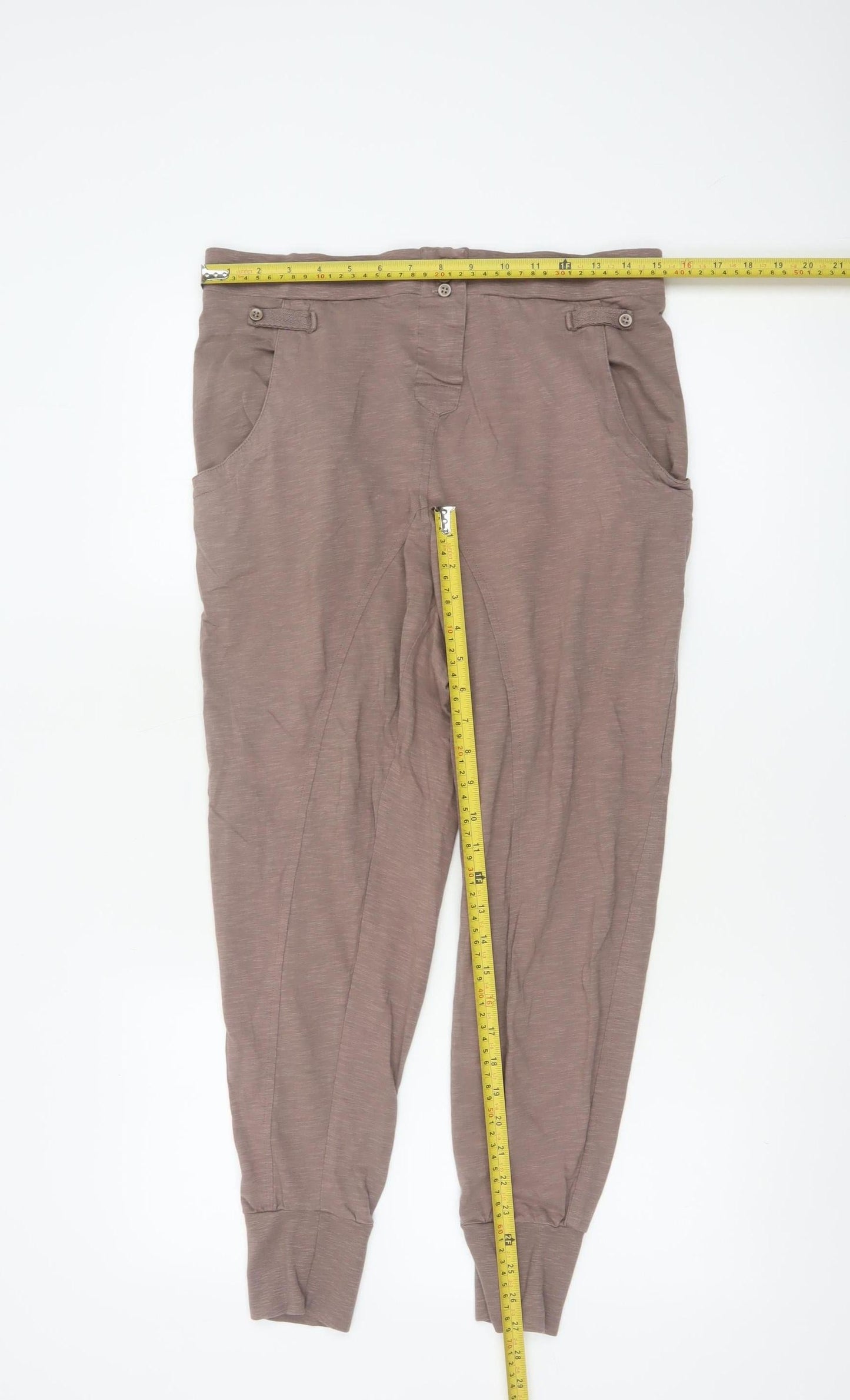 Whistles Women’s Brown Cotton Jogger Style Trousers Size 10