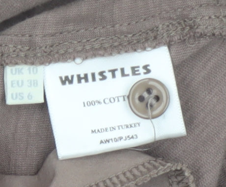 Whistles Women’s Brown Cotton Jogger Style Trousers Size 10