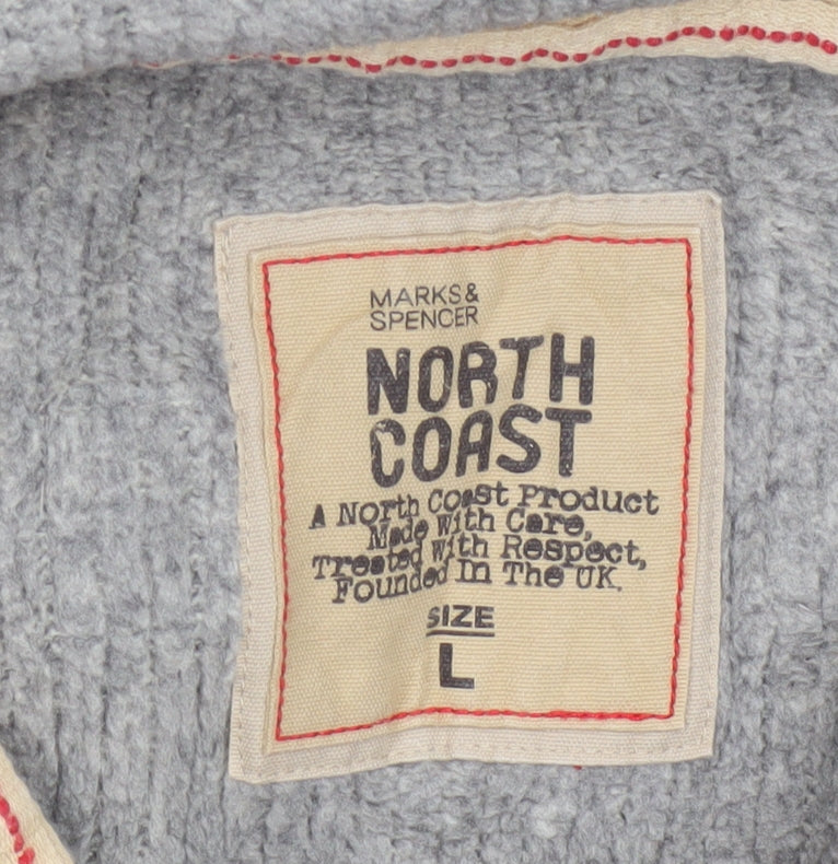 Marks and Spencer North Coast Men's Grey Collared Pullover Jumper L