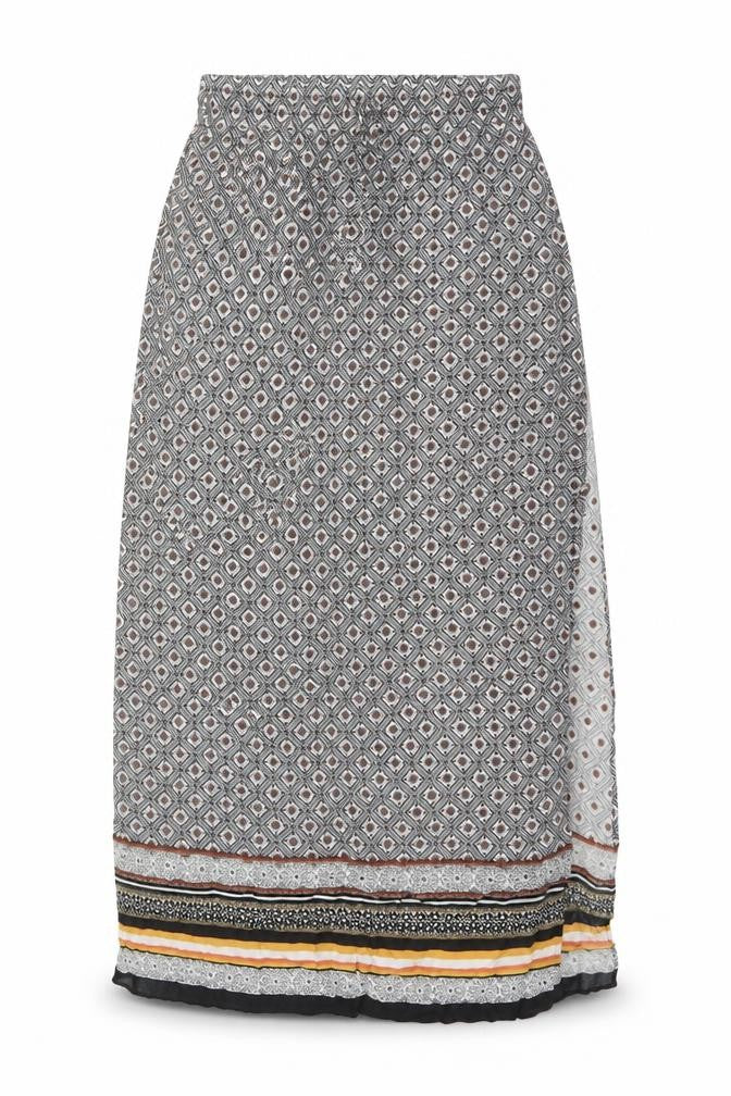 Warehouse Womens Multicoloured Geometric Midi A-Line Skirt Size 10