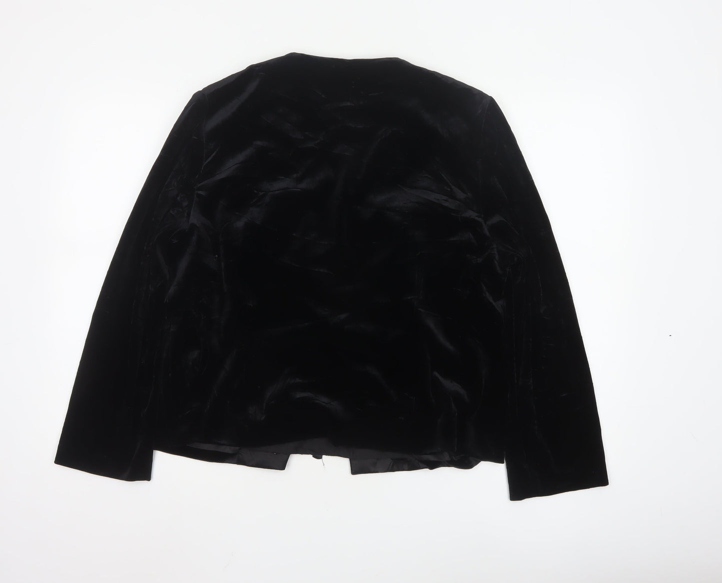 Eastex Womens Black Velvet Wrap Blouse Size 16 Long Sleeve