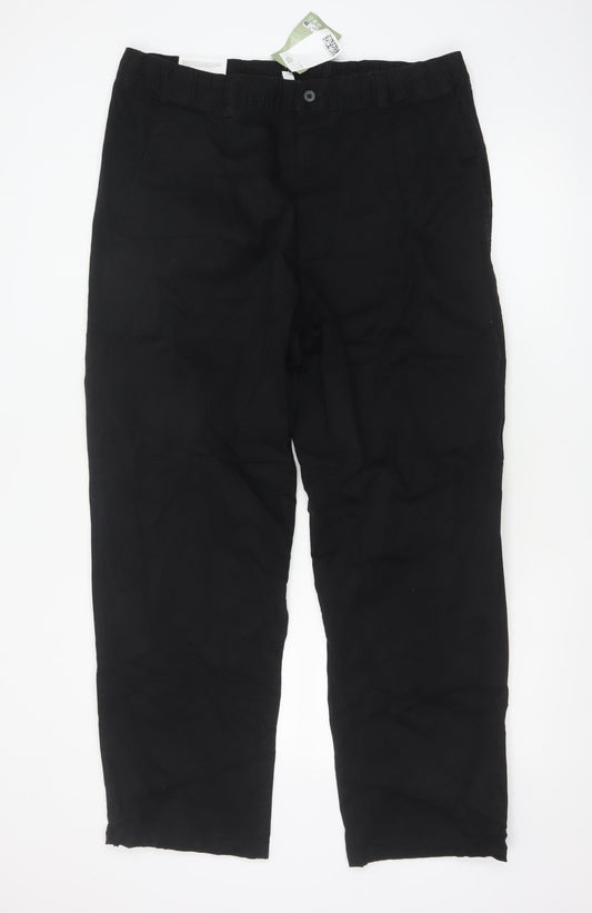 H&M Men’s Black Relaxed Fit Chino Trousers Size L