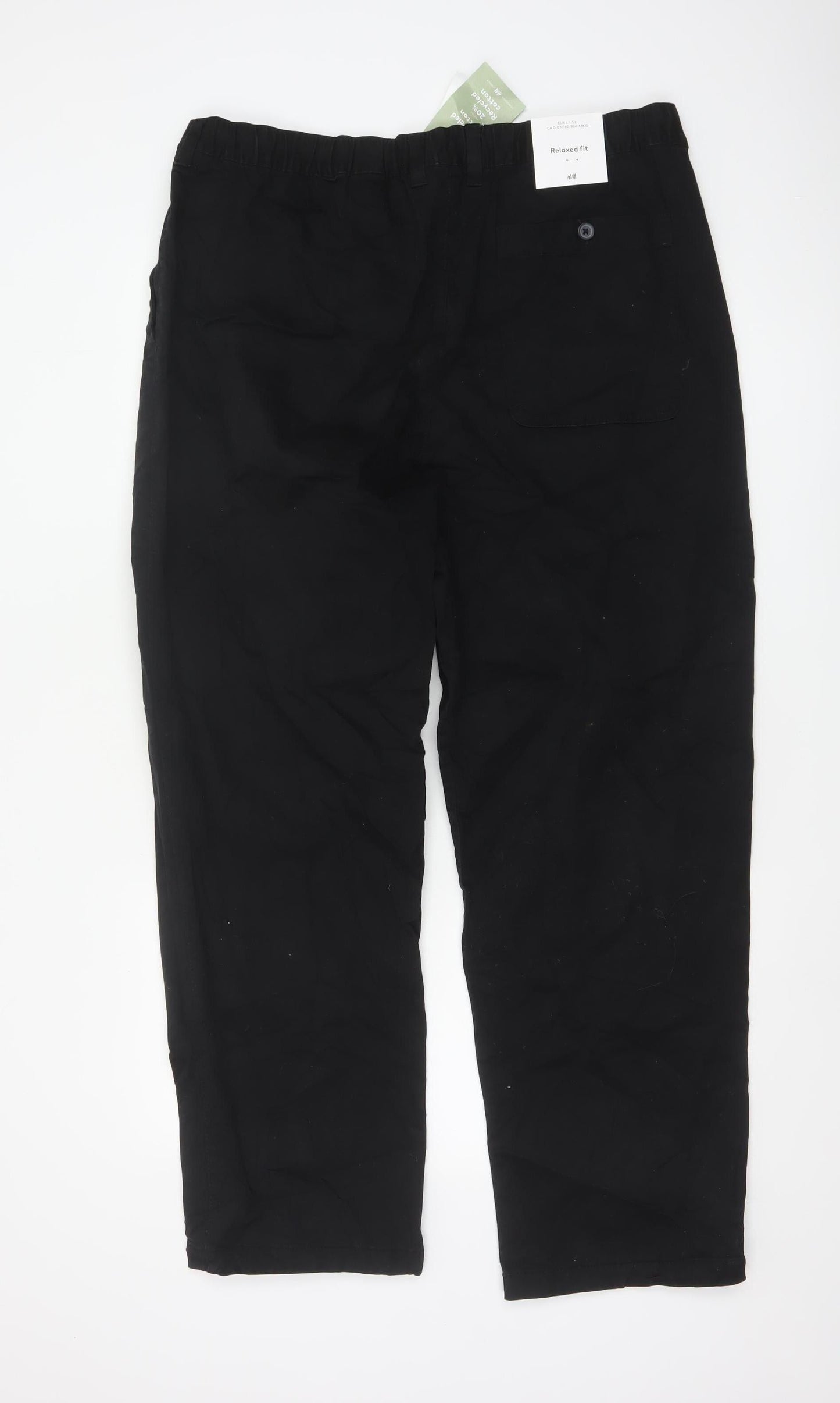H&M Men’s Black Relaxed Fit Chino Trousers Size L