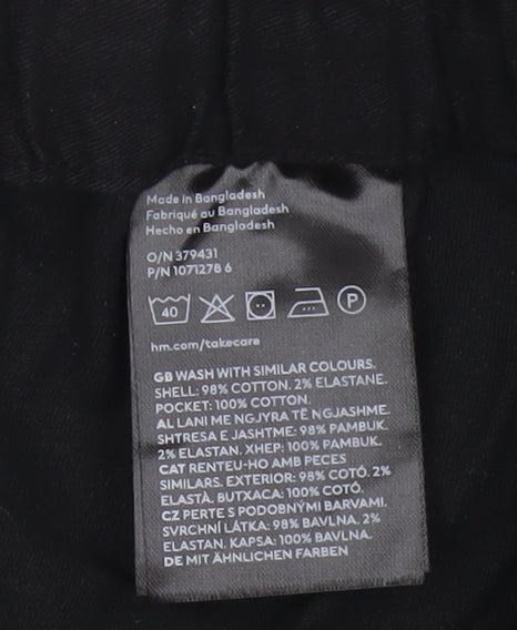 H&M Men’s Black Relaxed Fit Chino Trousers Size L