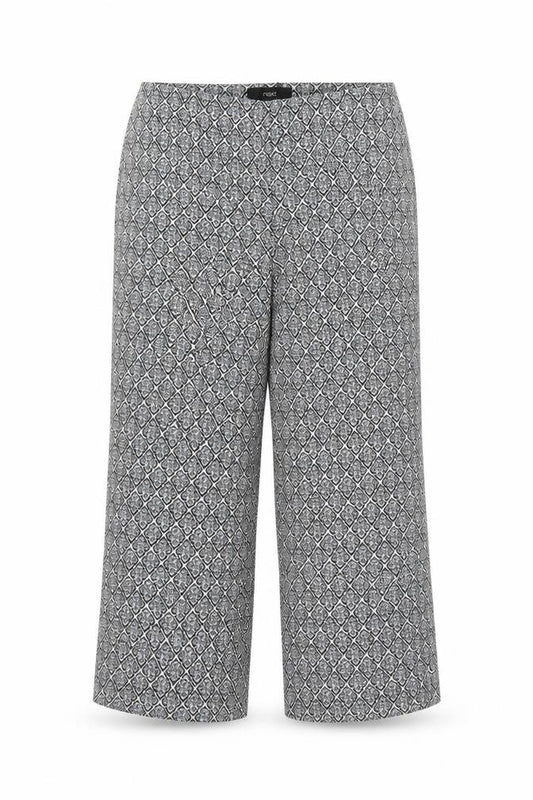 Next Women’s Black Geometric Cropped Trousers Size 12