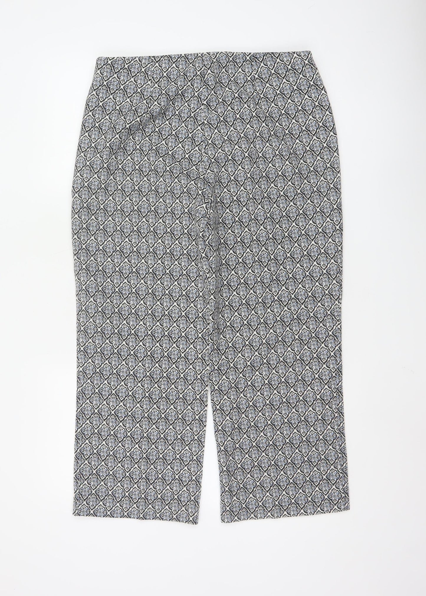 Next Women’s Black Geometric Cropped Trousers Size 12