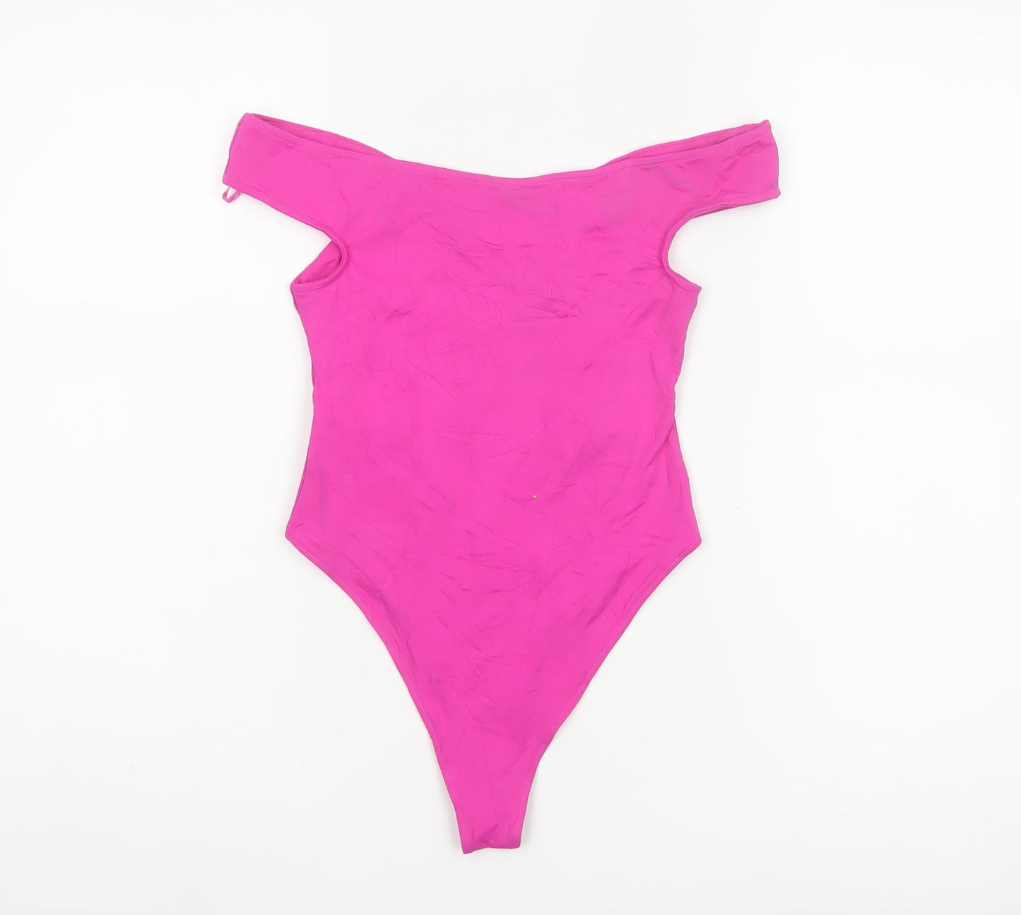 Zara Women Pink Off Shoulder Bodysuit Size S Polyamide Blend