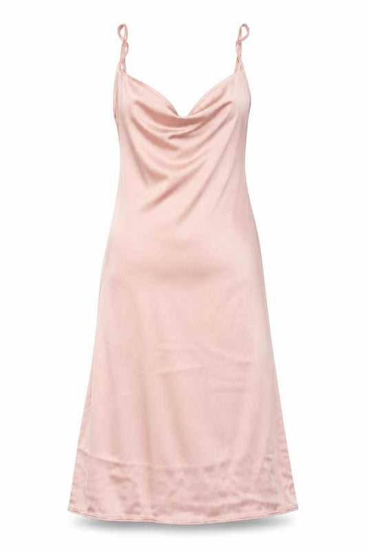 Boohoo Women's Pink Cowl Neck Satin Slip Dress Size 8