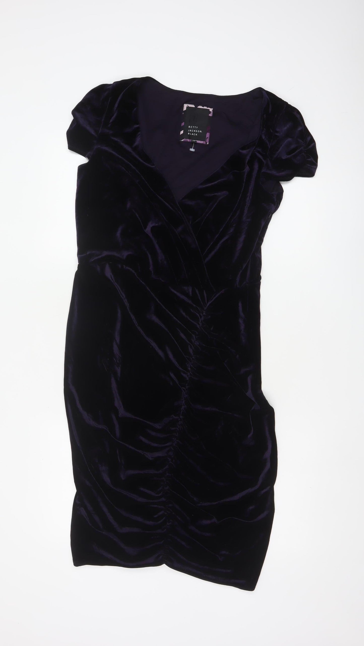 Betty Jackson Black Women’s Purple Velvet Bodycon Dress Size 14