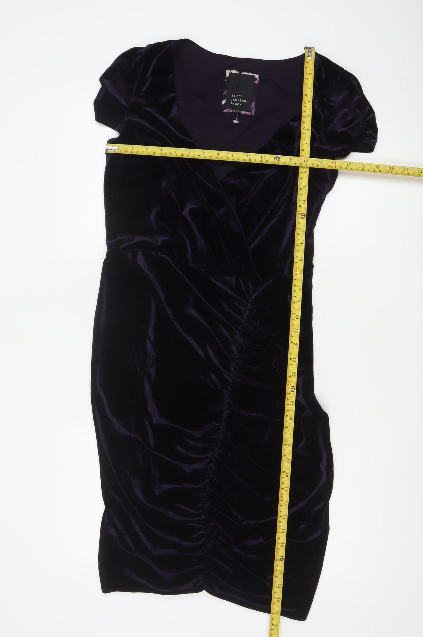 Betty Jackson Black Women’s Purple Velvet Bodycon Dress Size 14