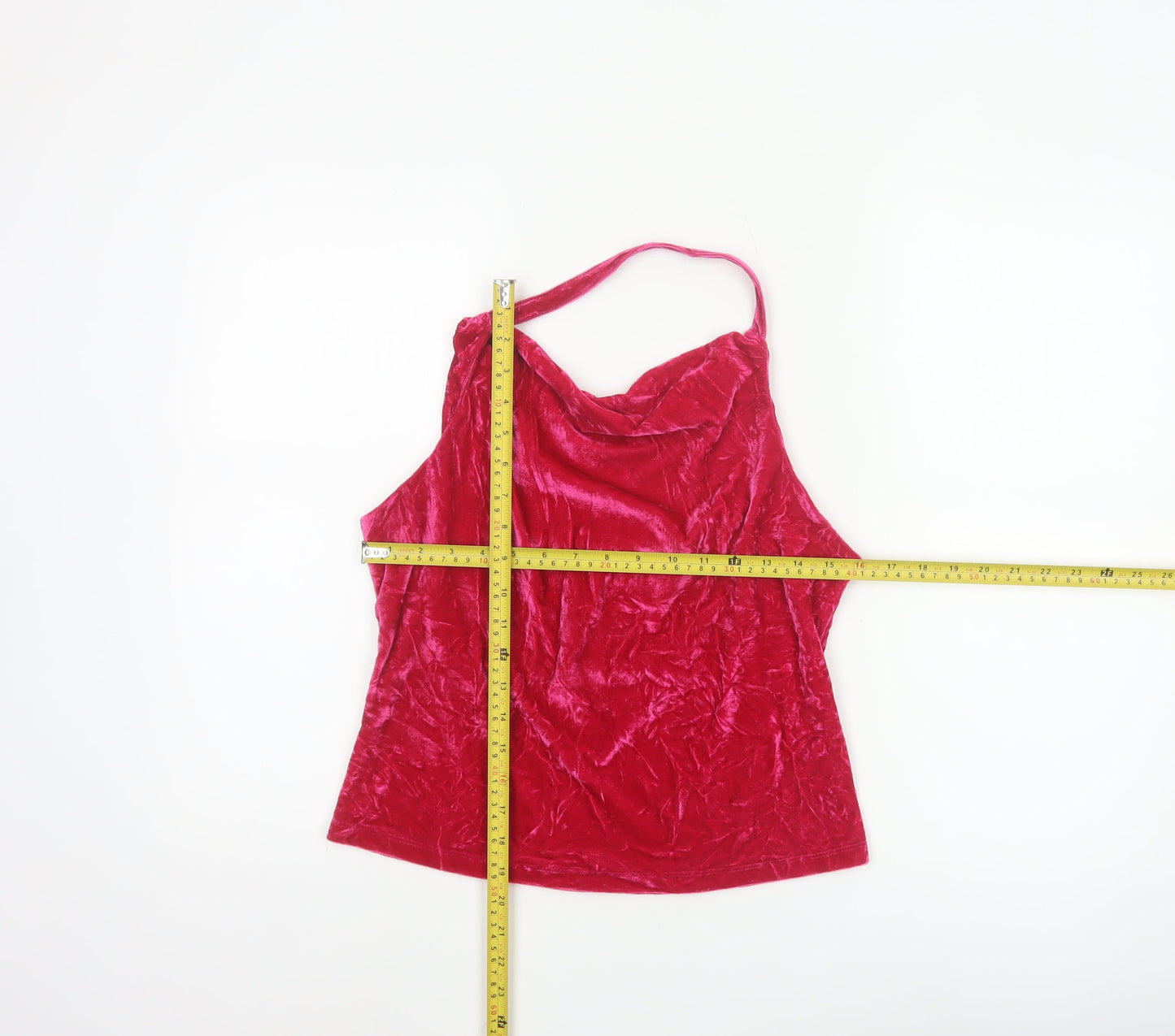 Anthropologie Women's Red Velvet Cowl Neck Camisole Tank Top M