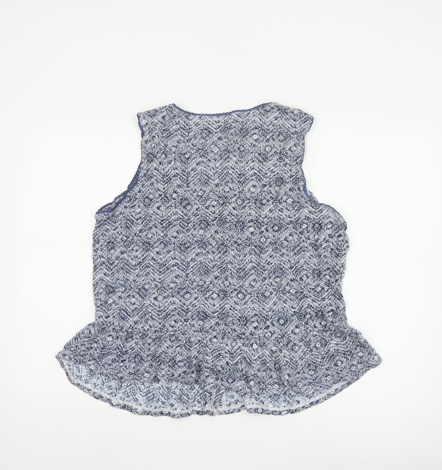 Marks and Spencer Womens Blue Sleeveless Blouse UK 20 Cotton Blend