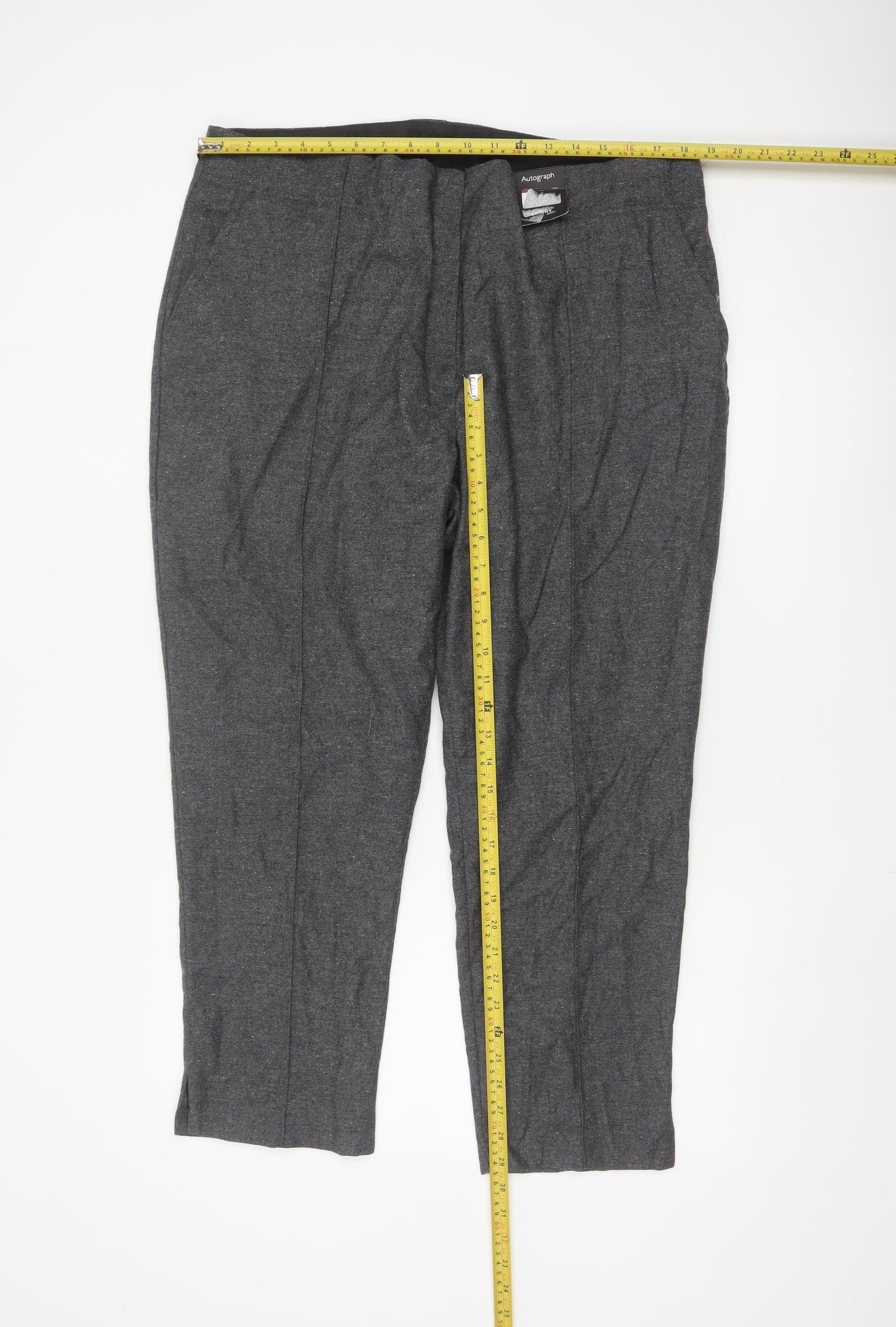 Marks and Spencer Women’s Grey Wool Blend Pleated Trousers Size 20