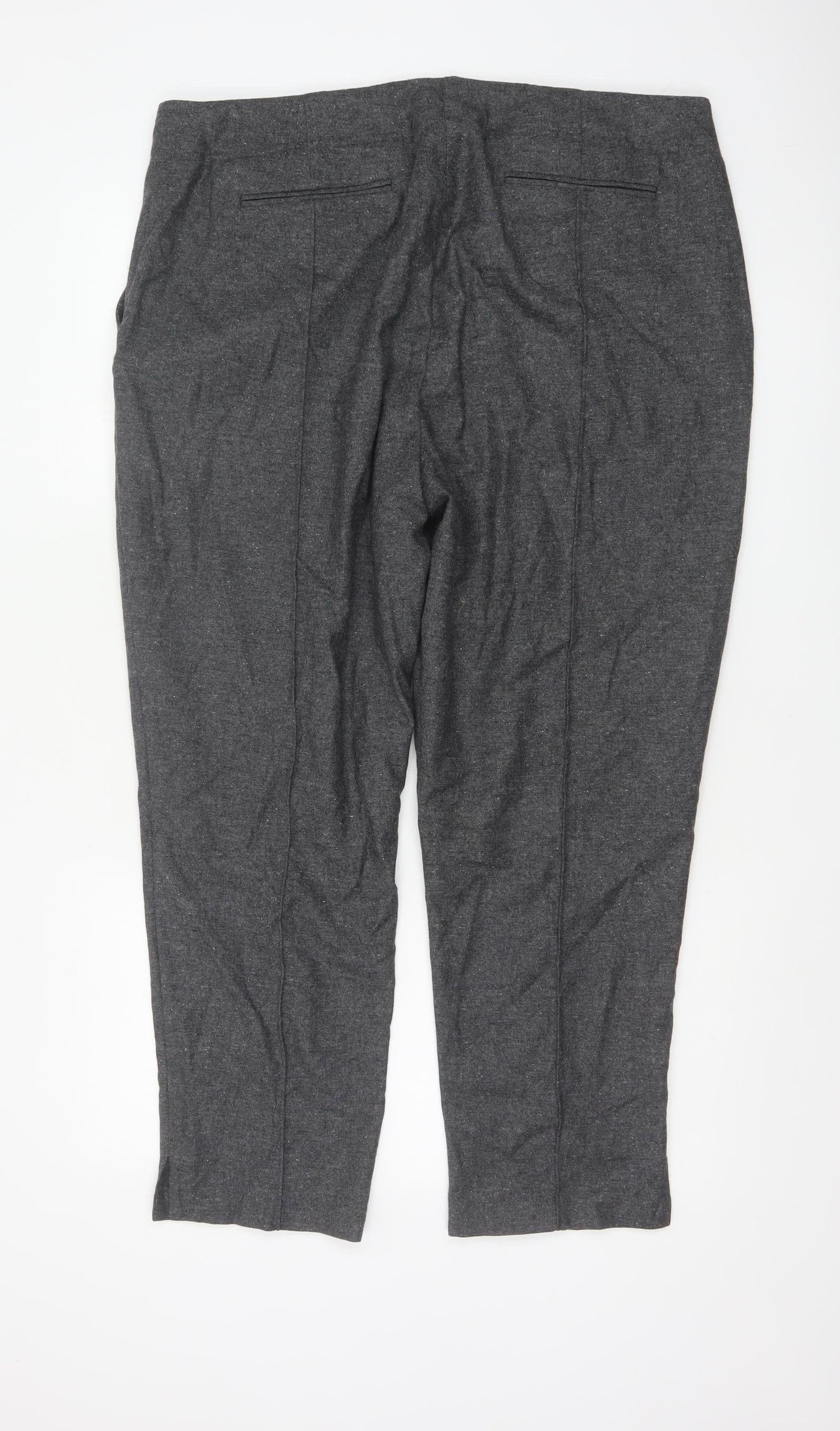 Marks and Spencer Women’s Grey Wool Blend Pleated Trousers Size 20