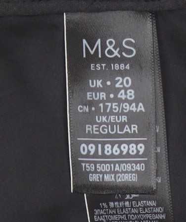 Marks and Spencer Women’s Grey Wool Blend Pleated Trousers Size 20