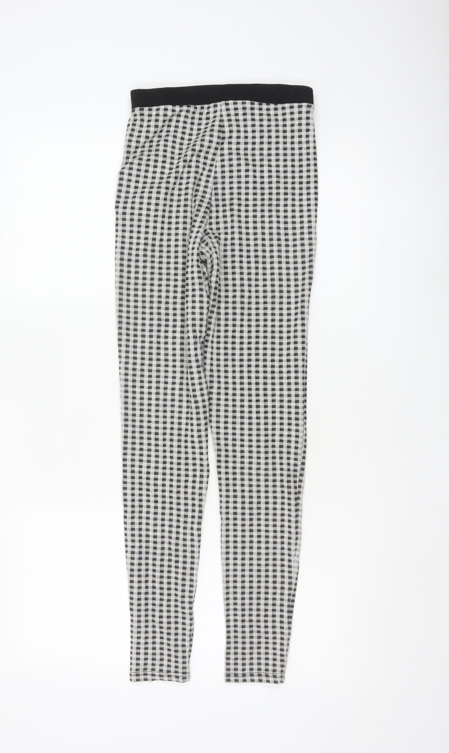 Topshop Women’s Black & White Checked Skinny Trousers Size 8