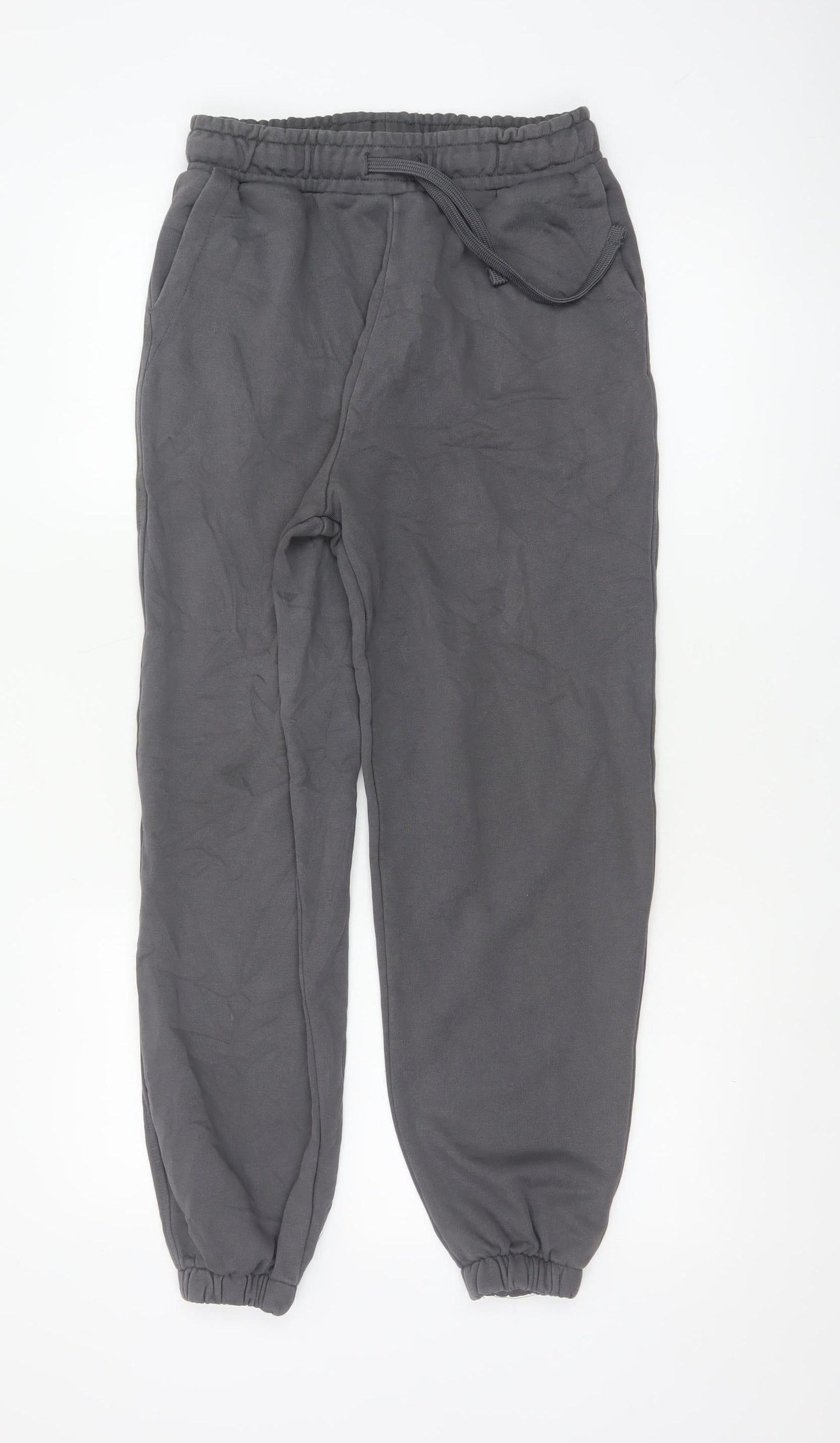 ZARA Women Grey Cotton Blend Jogger Sweatpants Size S