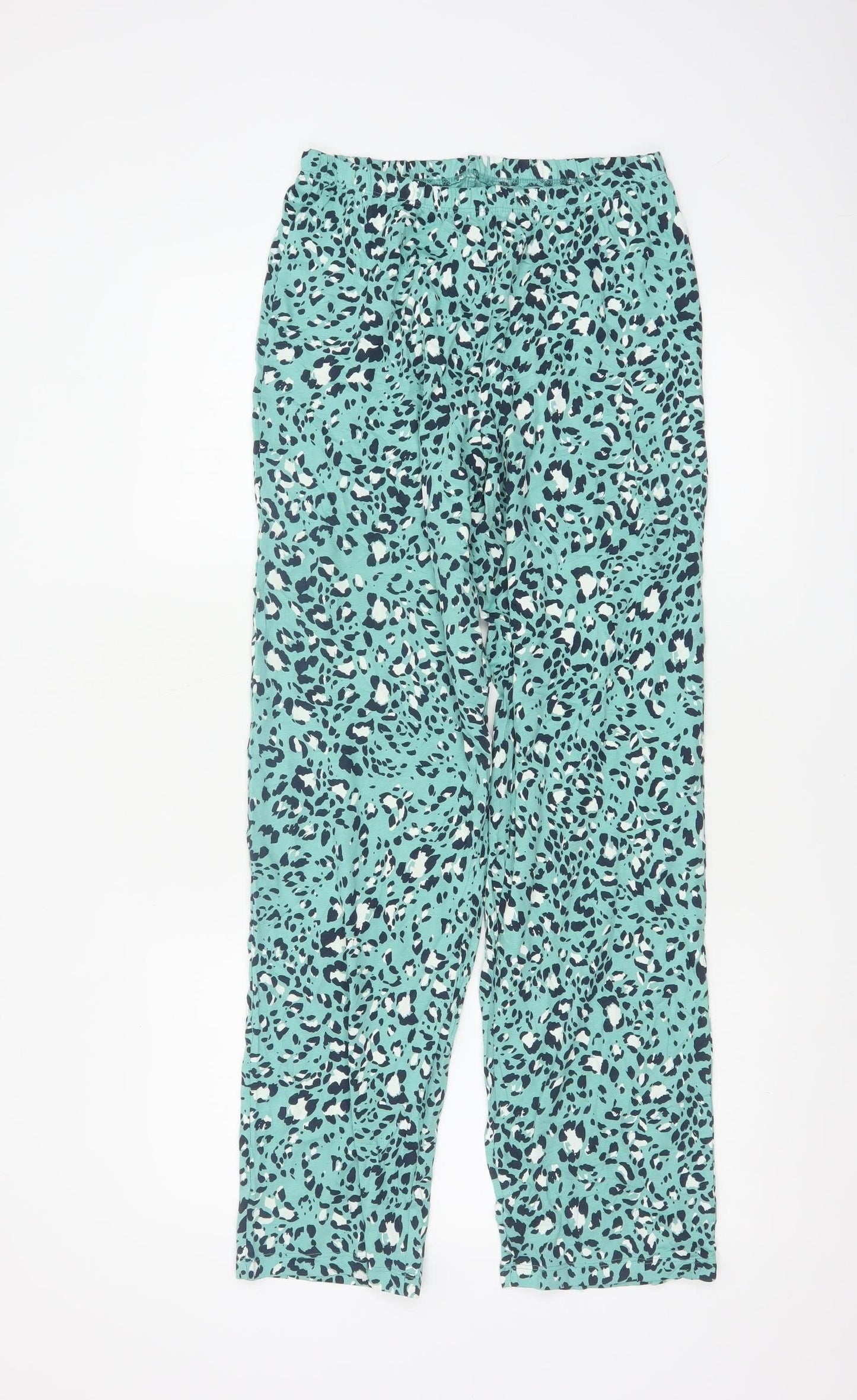 Marks and Spencer Womens Green Animal Print Cropped Trousers Size S