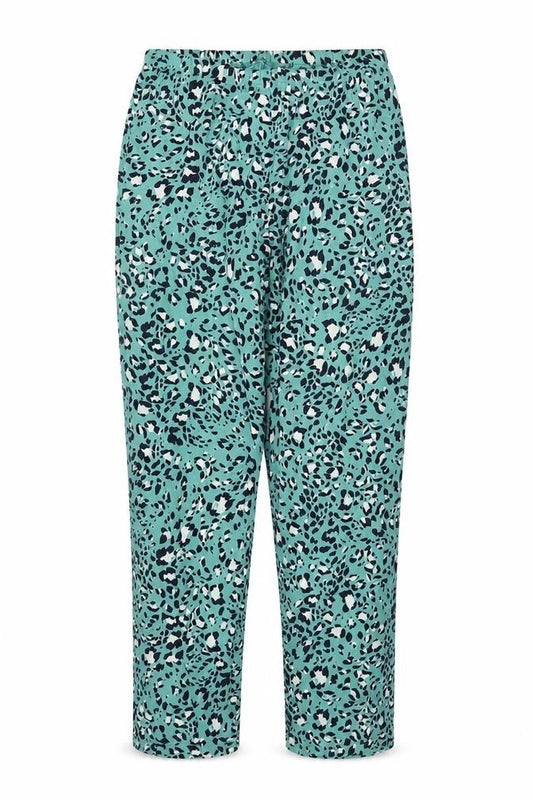 Marks and Spencer Womens Green Animal Print Cropped Trousers Size S