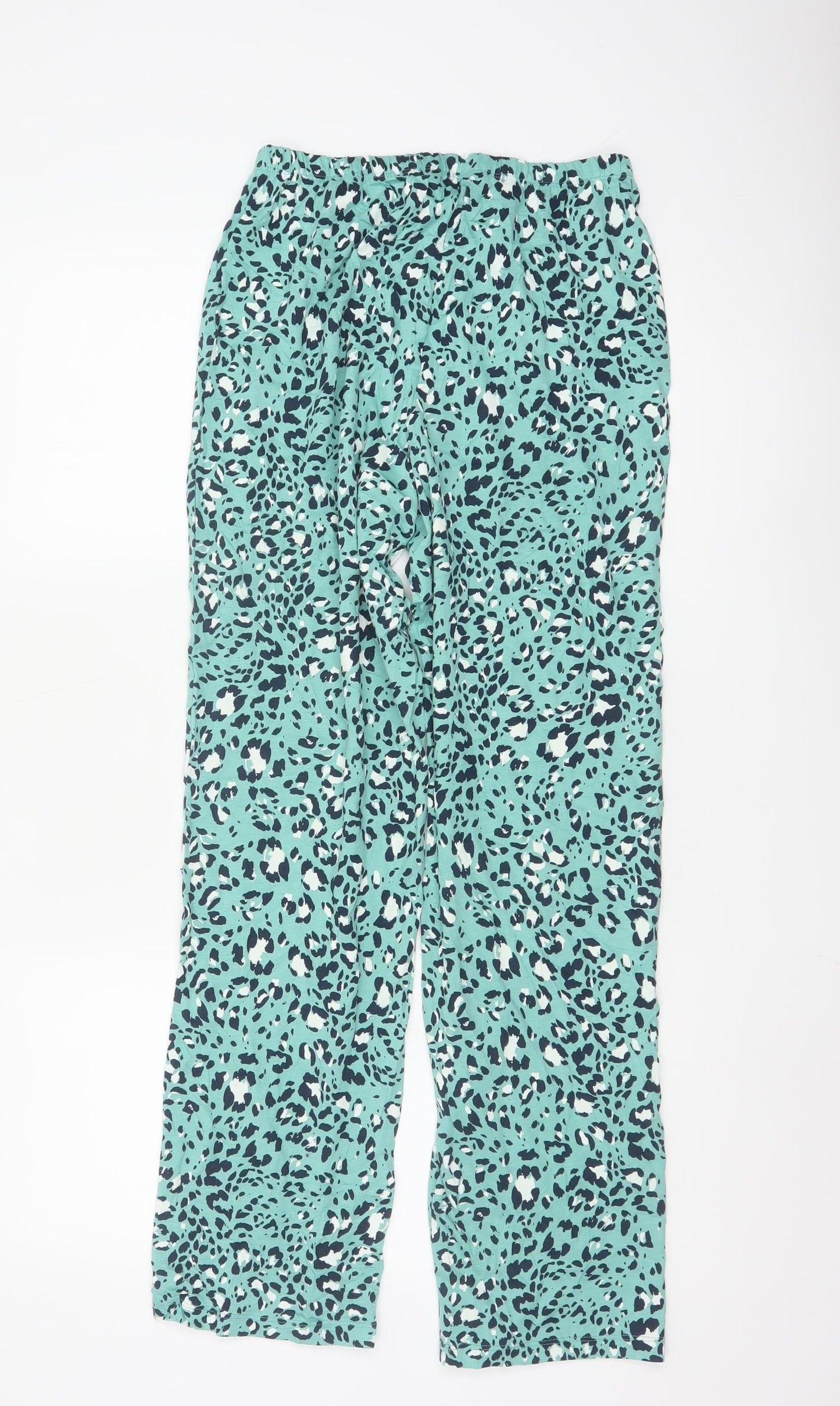 Marks and Spencer Womens Green Animal Print Cropped Trousers Size S