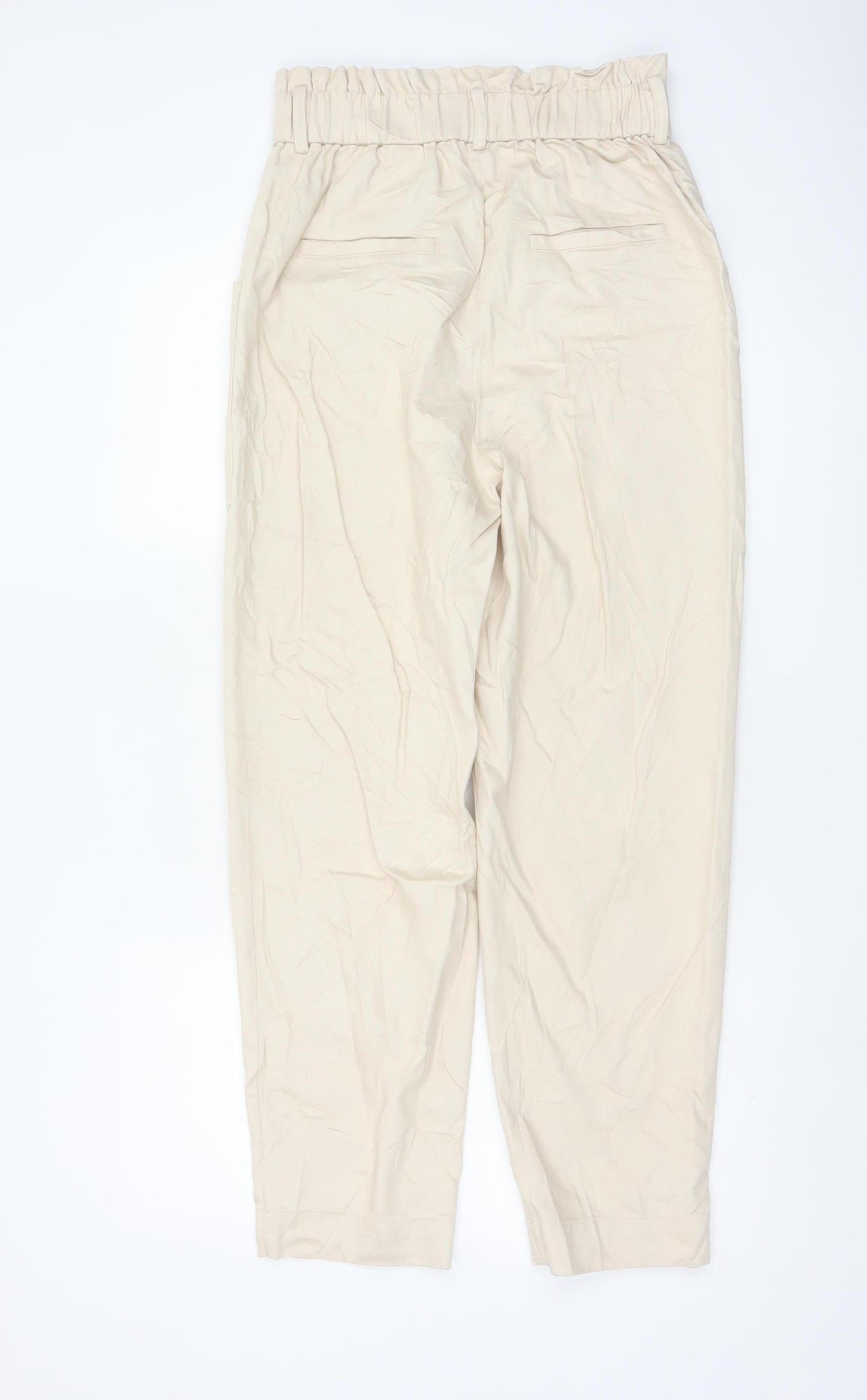 & Other Stories Womens Beige Paperbag Trousers Size 8 Lyocell Blend