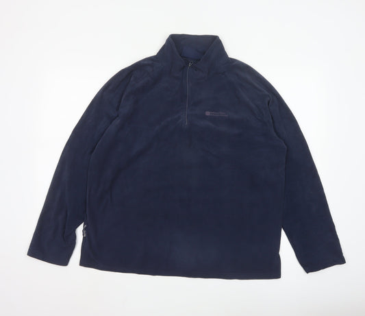 Mountain Warehouse Men Blue Fleece 1/2 Zip Pullover Sweatshirt L