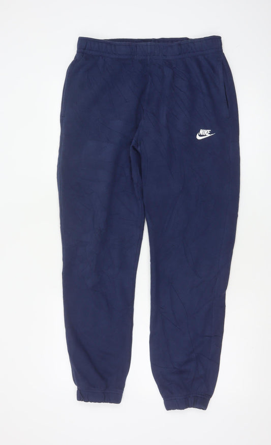 Nike Men's Blue Cotton Jogger Sweatpants M Regular Fit