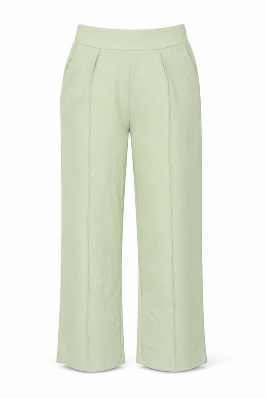 H&M Women's Green Straight Leg Mid Rise Jersey Trousers Size M
