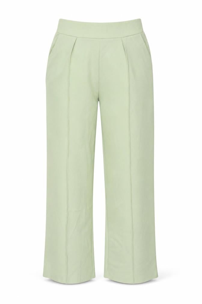 H&M Women's Green Straight Leg Mid Rise Jersey Trousers Size M