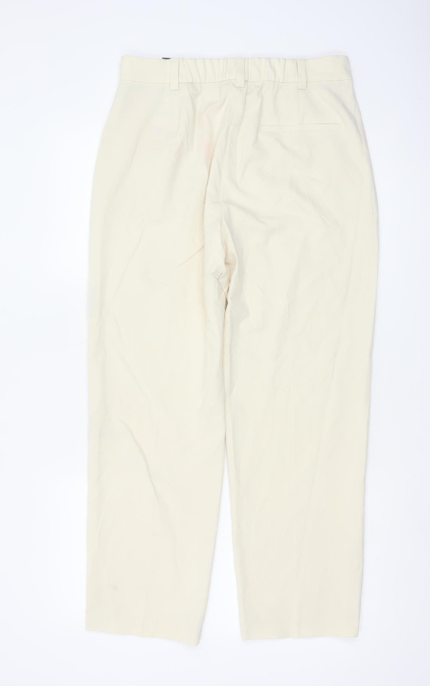 Marks and Spencer Women Ivory Size 12 Short Straight Trousers