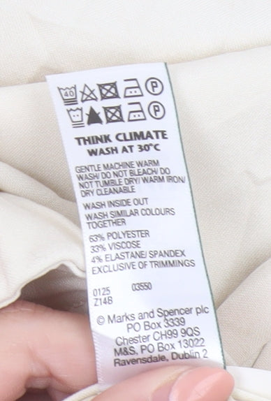 Marks and Spencer Women Ivory Size 12 Short Straight Trousers