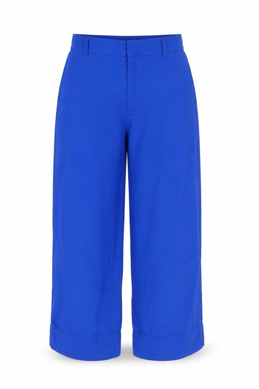 Zara Womens Blue Wide-Leg Relaxed Trousers XS