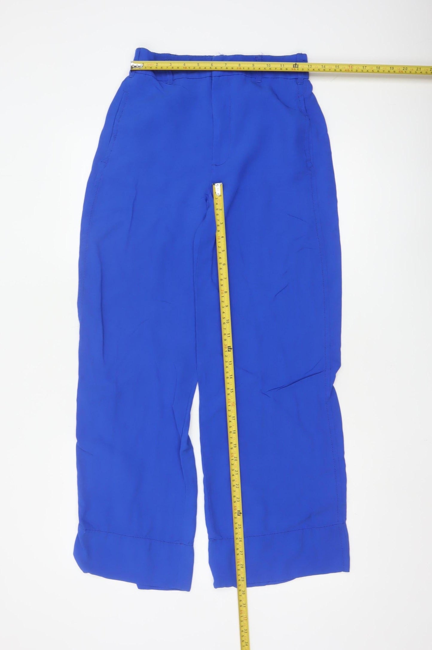 Zara Womens Blue Wide-Leg Relaxed Trousers XS
