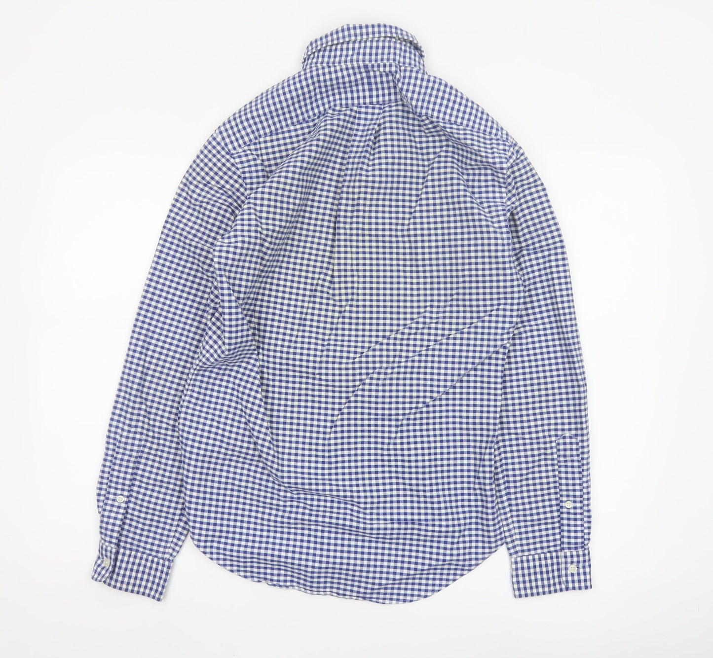 Ralph Lauren Men's Blue Check Slim Fit Long Sleeve Button-Up Shirt S