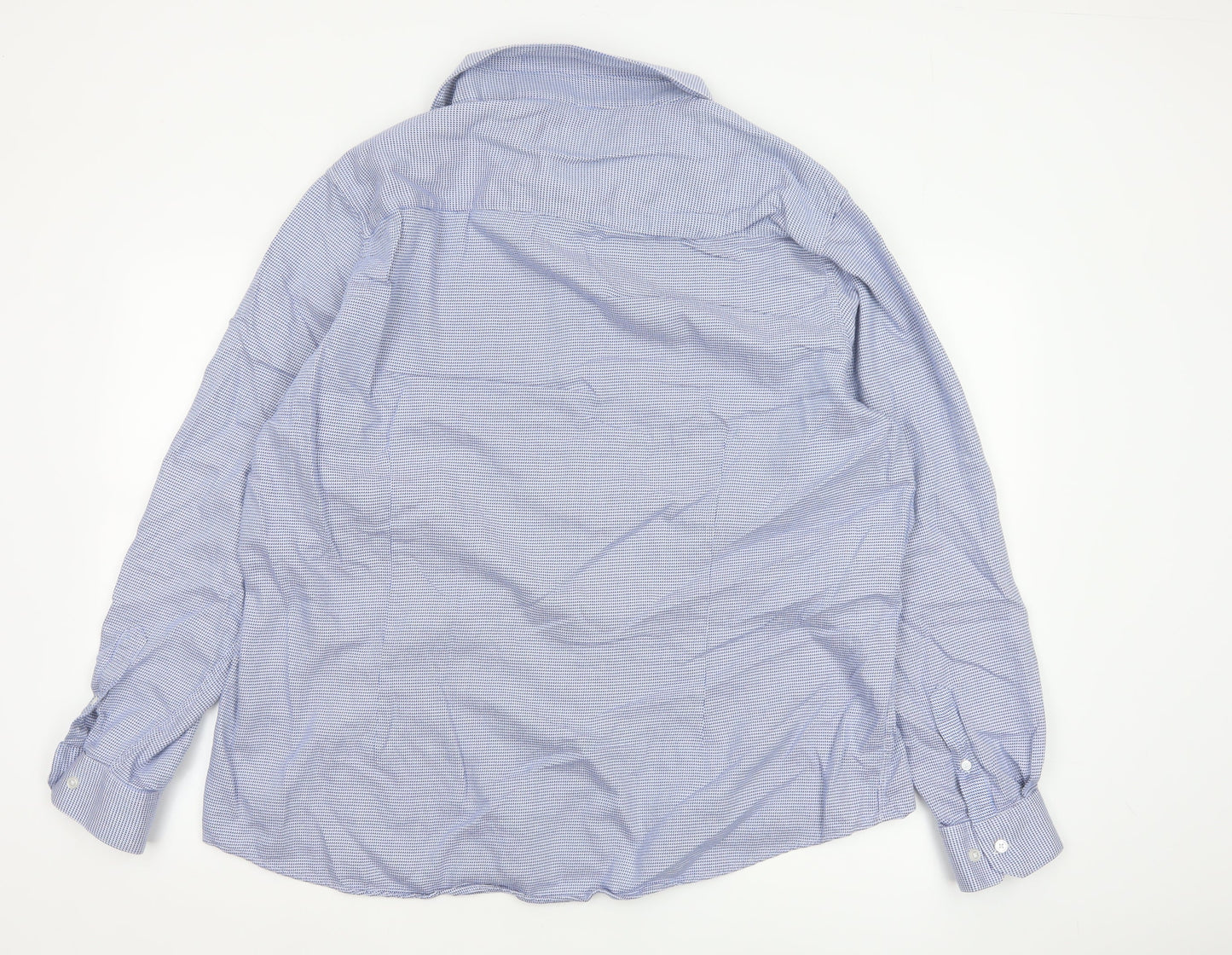 Burton Menswear London Men's Blue Slim Fit 2XL Long Sleeve Check Shirt