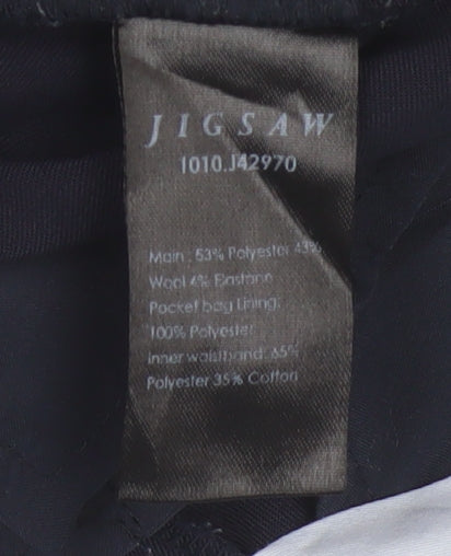 Jigsaw Womens Black Wool Blend Slim Tapered Trousers UK 6