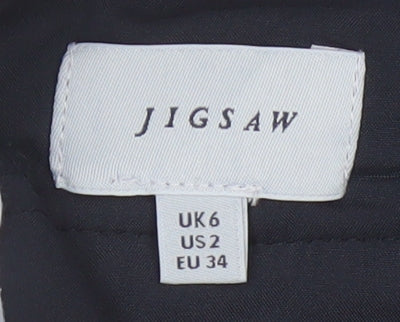 Jigsaw Womens Black Wool Blend Slim Tapered Trousers UK 6