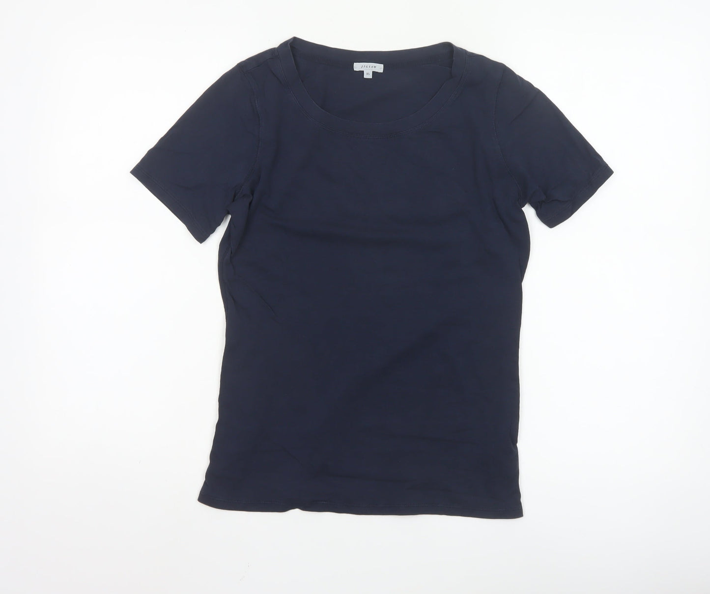 Jigsaw Women's Blue XS Basic Modal Cotton Short Sleeve T-Shirt